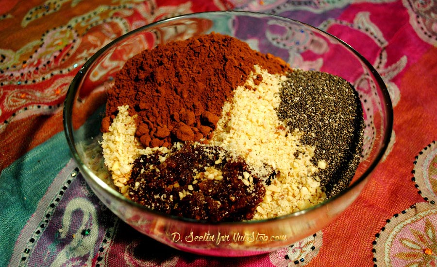 mix ingredients for Faux Choc Truffles