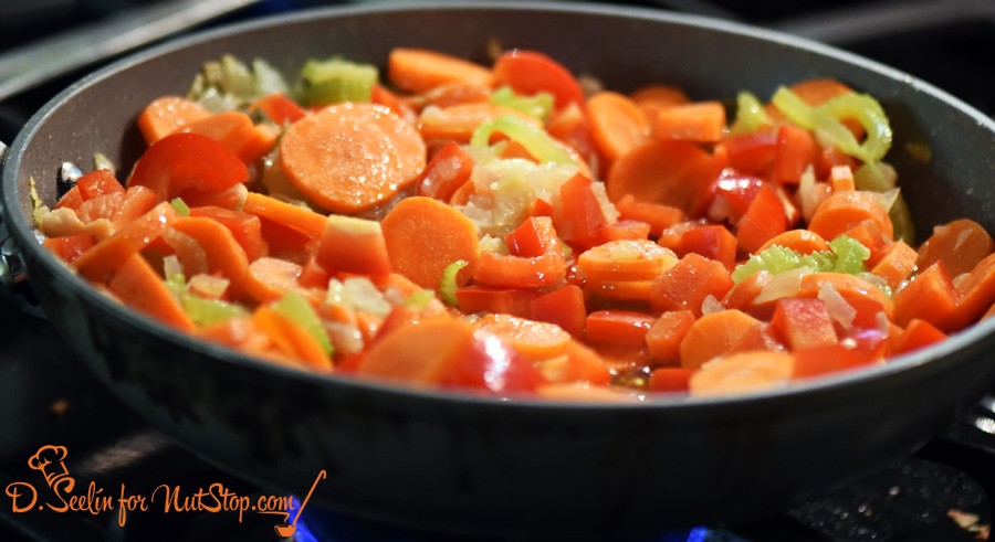 saute veggies for bean soup