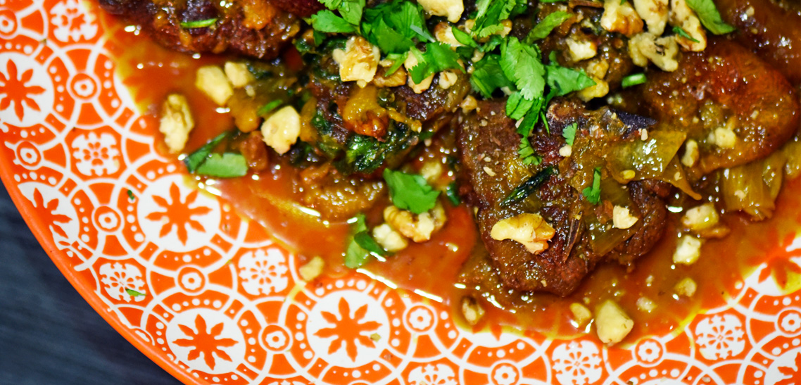 Mediterranean Lamb with Plums and Walnuts Recipe
