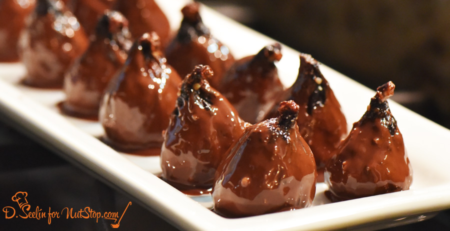 put the chocolate covered stuffed figs in a freezer