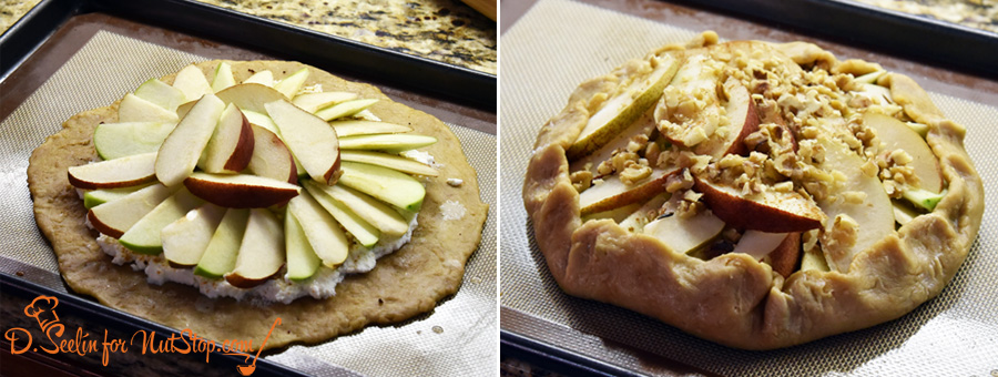 form the galette with apples, pears and walnuts